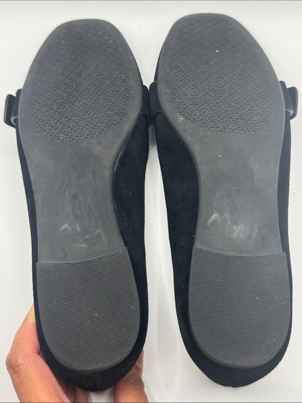 Tory Burch Black Suede Loafers with Gold Hardware - Picture 6 of 6